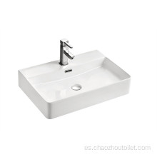 Lavabo de cerámica de diseño de borde fino para baño